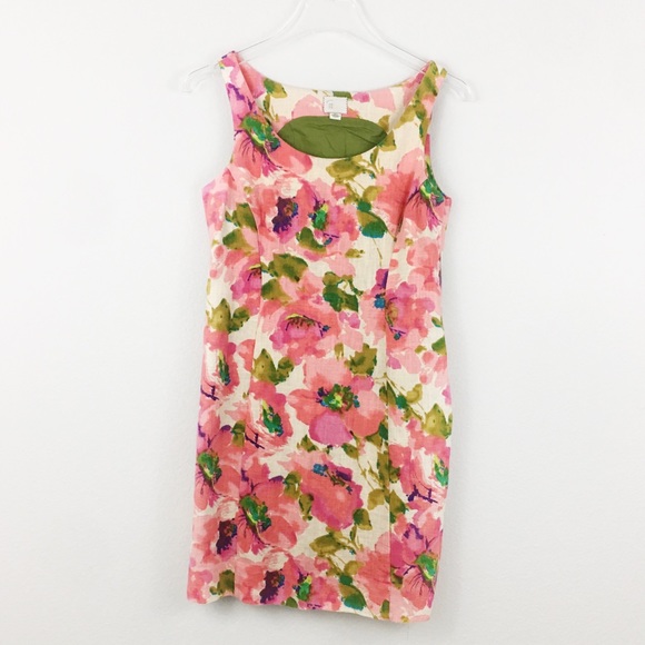 Postmark | Pink Floral Shift Midi Dress | 00 - Picture 1 of 6